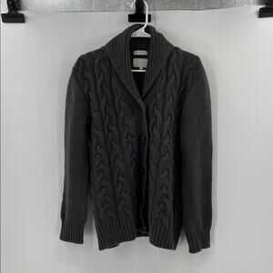 Peregrine Women's Chunky Cable Knit Cardigan - Gray - Large